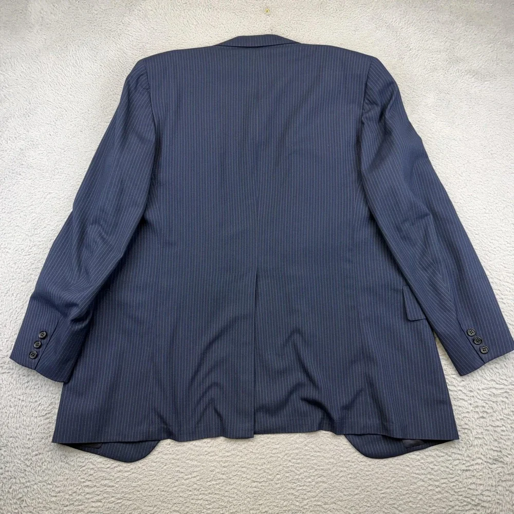 Hickey‎ Freeman Blazer Mens 44 Regular Blue Pinstripe Two Button Suit Jacket